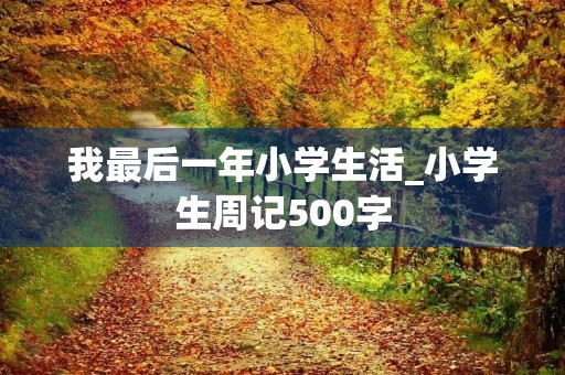 我最后一年小学生活_小学生周记500字 我最后一年小学生活_小学生周记500字
