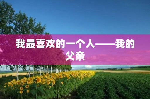 我最喜欢的一个人——我的父亲 我最喜欢的一个人——我的父亲