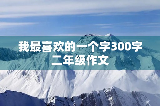 我最喜欢的一个字300字二年级作文