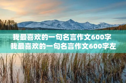 我最喜欢的一句名言作文600字 我最喜欢的一句名言作文600字左右 我最喜欢的一句名言作文600字 我最喜欢的一句名言作文600字左右
