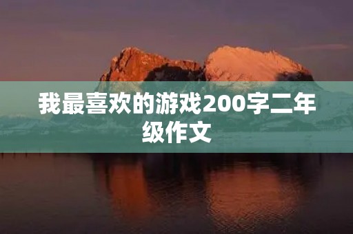 我最喜欢的游戏200字二年级作文