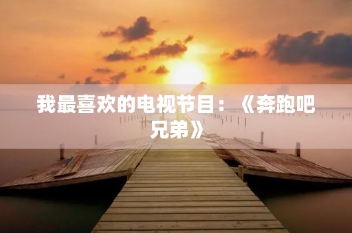 我最喜欢的电视节目：《奔跑吧兄弟》