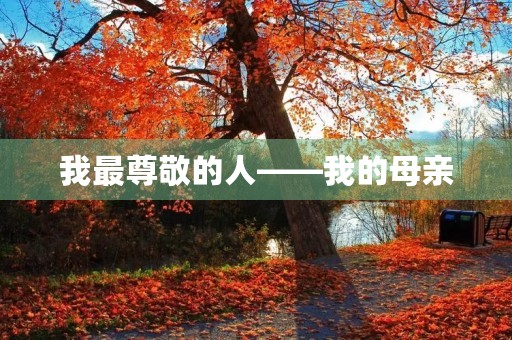 我最尊敬的人——我的母亲 我最尊敬的人——我的母亲