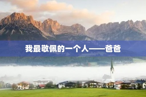 我最敬佩的一个人——爸爸 我最敬佩的一个人——爸爸