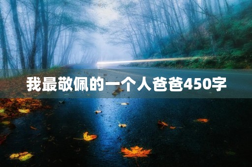 我最敬佩的一个人爸爸450字