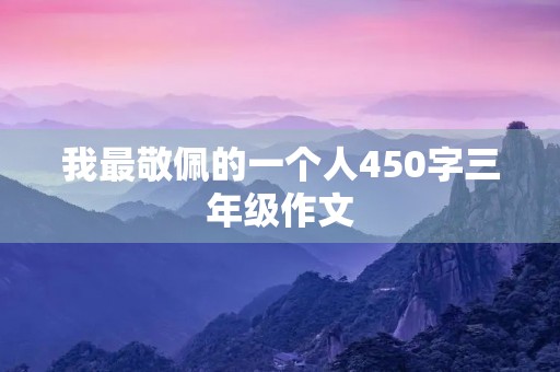 我最敬佩的一个人450字三年级作文