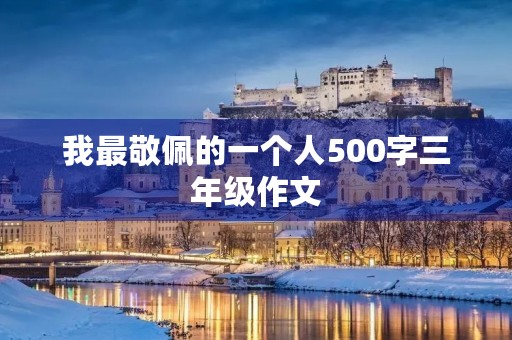 我最敬佩的一个人500字三年级作文