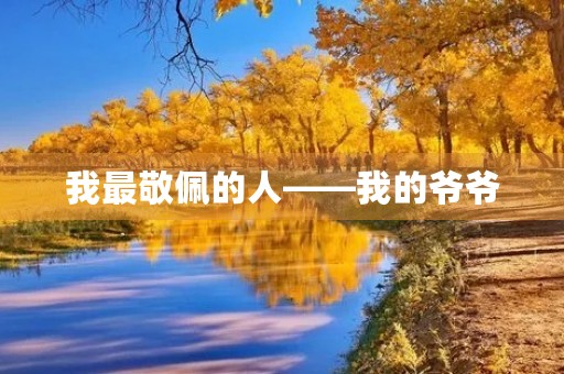 我最敬佩的人——我的爷爷 我最敬佩的人——我的爷爷