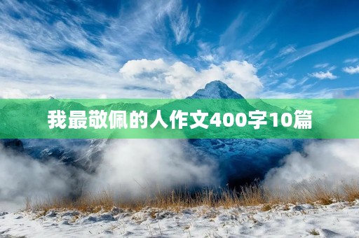我最敬佩的人作文400字10篇