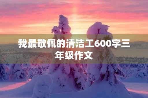 我最敬佩的清洁工600字三年级作文