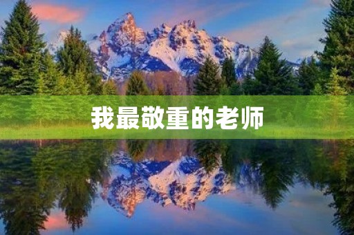 我最敬重的老师