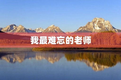 我最难忘的老师