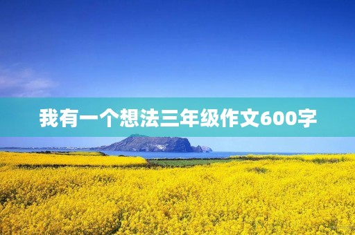 我有一个想法三年级作文600字 我有一个想法三年级作文600字