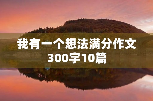我有一个想法满分作文300字10篇