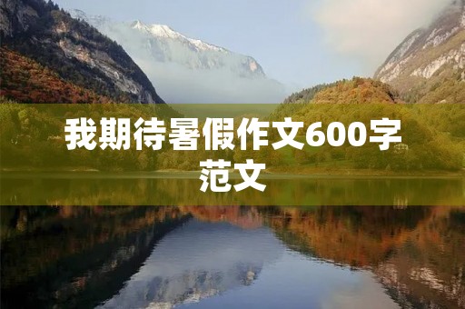 我期待暑假作文600字范文