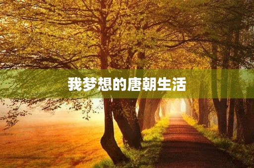 我梦想的唐朝生活 我梦想的唐朝生活