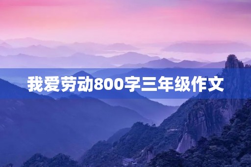 我爱劳动800字三年级作文