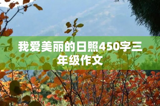 我爱美丽的日照450字三年级作文