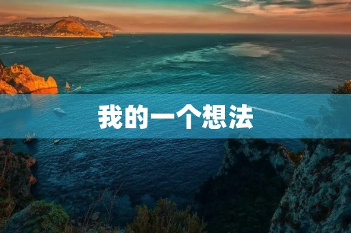 我的一个想法