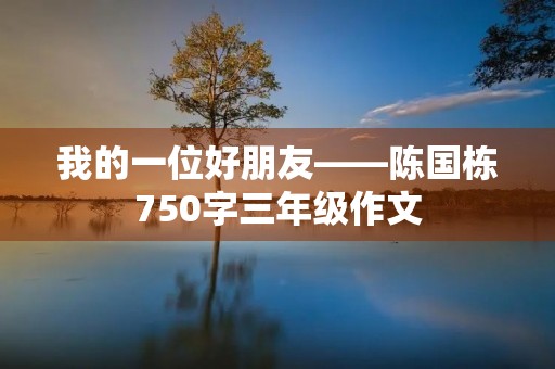 我的一位好朋友——陈国栋750字三年级作文 我的一位好朋友——陈国栋750字三年级作文