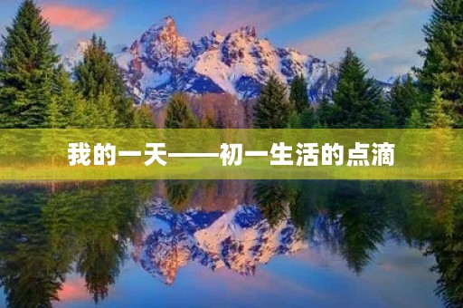 我的一天——初一生活的点滴 我的一天——初一生活的点滴