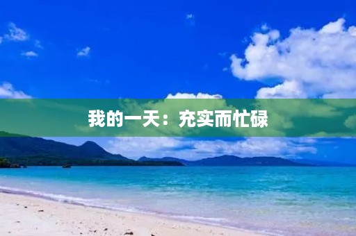 我的一天：充实而忙碌