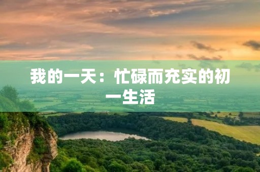 我的一天：忙碌而充实的初一生活