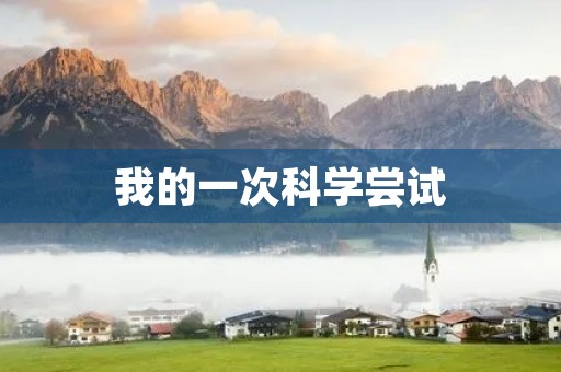 我的一次科学尝试