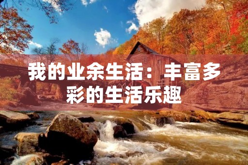 我的业余生活：丰富多彩的生活乐趣