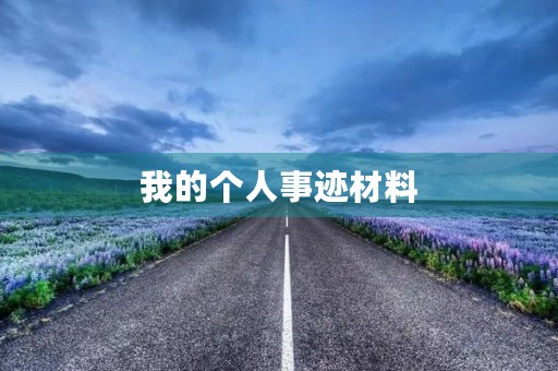 我的个人事迹材料 我的个人事迹材料
