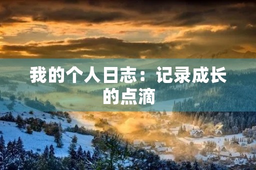 我的个人日志:记录成长的点滴 我的个人日志:记录成长的点滴