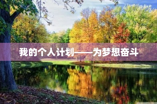 我的个人计划——为梦想奋斗,为生活努力 我的个人计划——为梦想奋斗,为生活努力