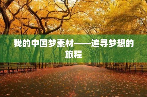 我的中国梦素材——追寻梦想的旅程 我的中国梦素材——追寻梦想的旅程