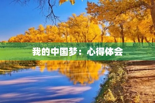 我的中国梦:心得体会 我的中国梦:心得体会