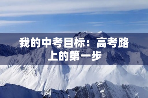 我的中考目标:高考路上的第一步 我的中考目标:高考路上的第一步