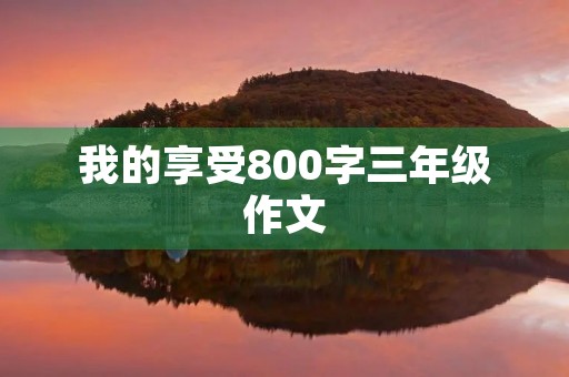 我的享受800字三年级作文 我的享受800字三年级作文
