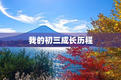 我的初三成长历程 我的初三成长历程