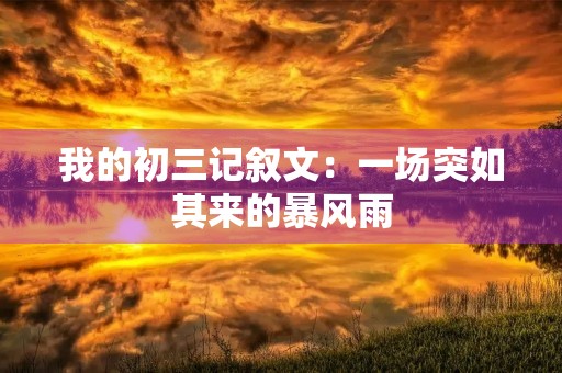 我的初三记叙文：一场突如其来的暴风雨