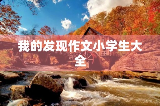 我的发现作文小学生大全 我的发现作文小学生大全