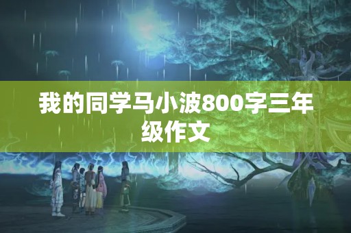 我的同学马小波800字三年级作文 我的同学马小波800字三年级作文