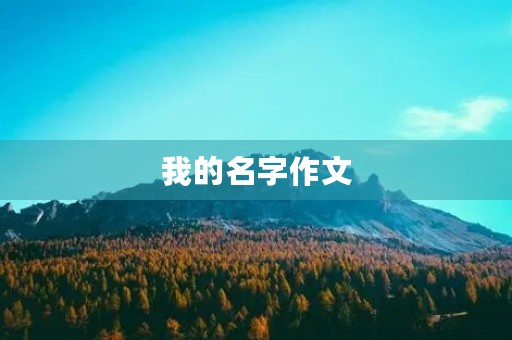我的名字作文 我的名字作文