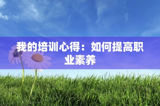 我的培训心得:如何提高职业素养 我的培训心得:如何提高职业素养