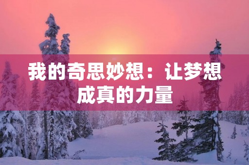 我的奇思妙想：让梦想成真的力量
