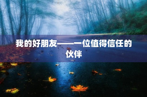 我的好朋友——一位值得信任的伙伴