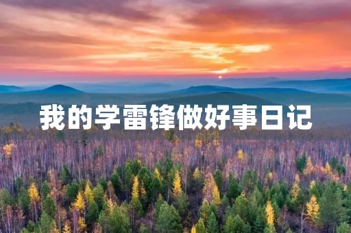 我的学雷锋做好事日记