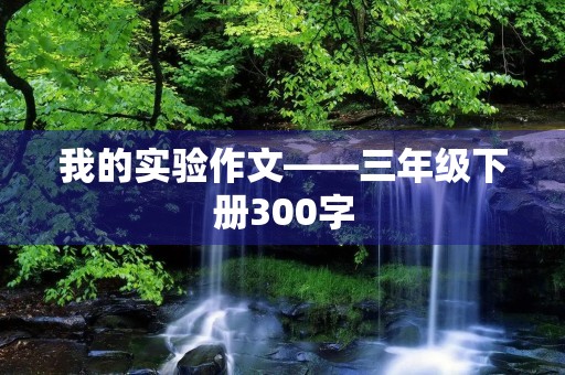 我的实验作文——三年级下册300字
