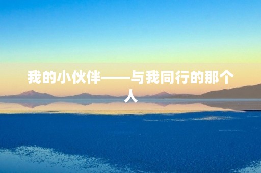 我的小伙伴——与我同行的那个人