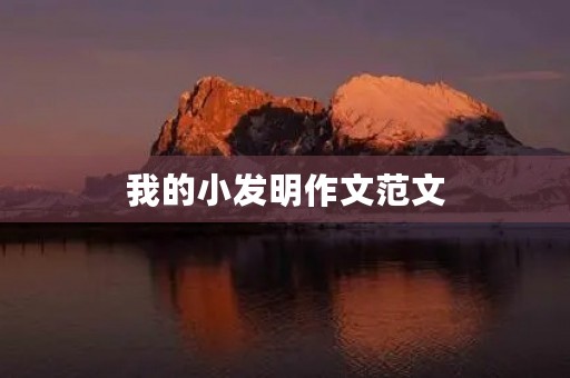 我的小发明作文范文 我的小发明作文范文
