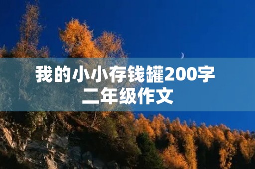 我的小小存钱罐200字 二年级作文