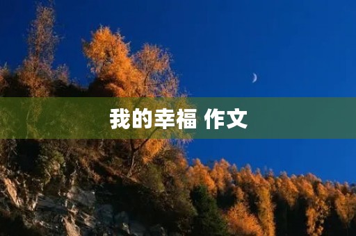我的幸福 作文 我的幸福 作文